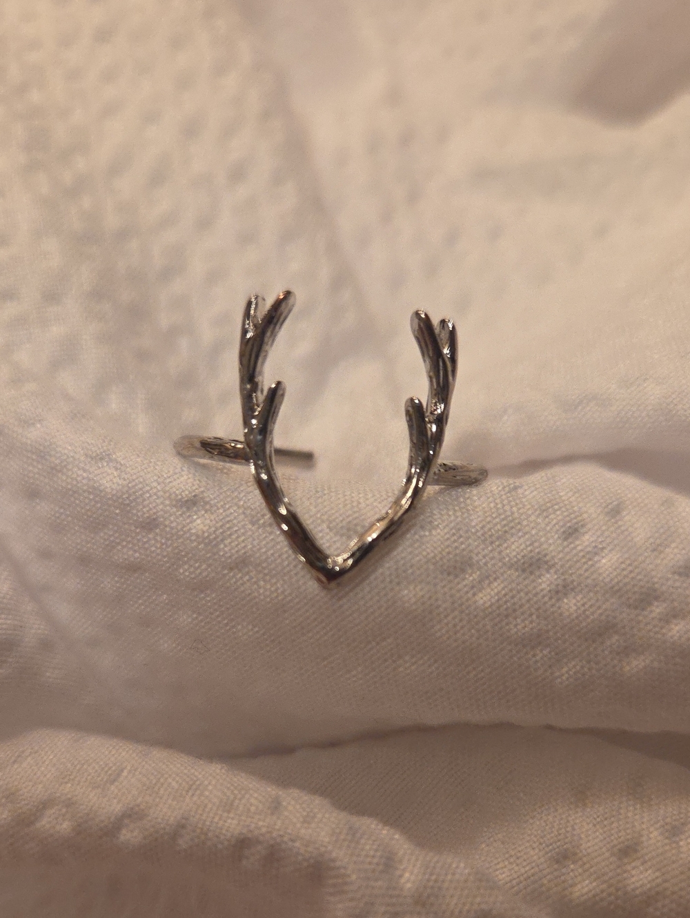 Silver Antler V Ring - Minimal Open Band
